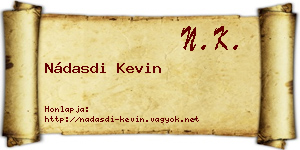 Nádasdi Kevin névjegykártya
