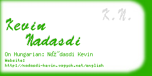 kevin nadasdi business card